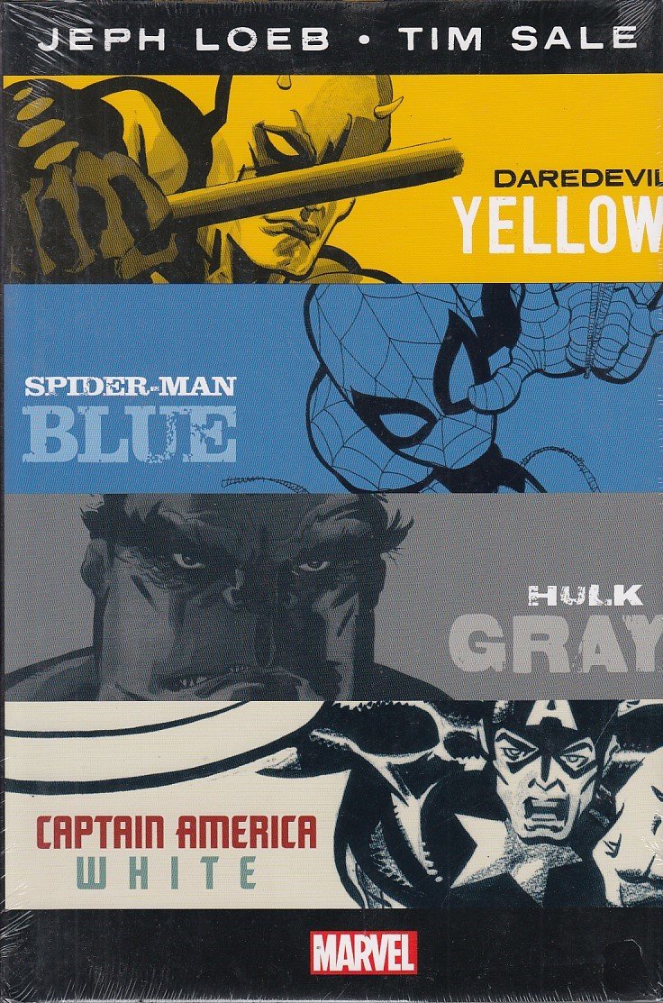 Yellow, blue, store gray omnibus