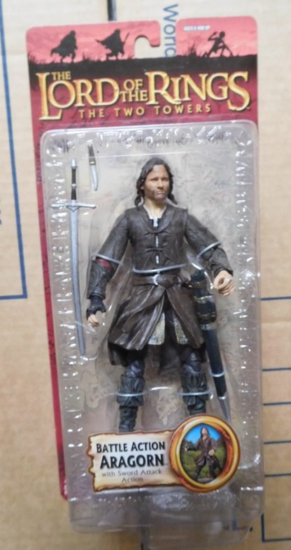 Lord of the Rings : The Two Towers Battle Action Aragorn Sword Attack Action Figure