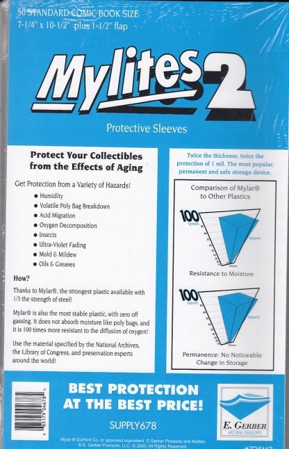 Mylites 2 Standard Comic Sleeves