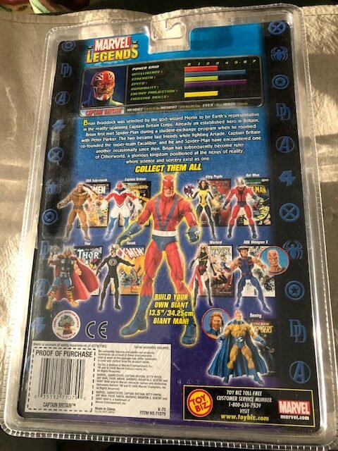 Marvel Legends Toy Biz Giant Man Series Captain Britain Action Figure ...